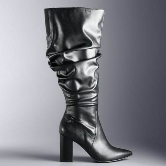 Simply Vera Wang Flicker High Heel Slouch Boots - Picture 4 of 4